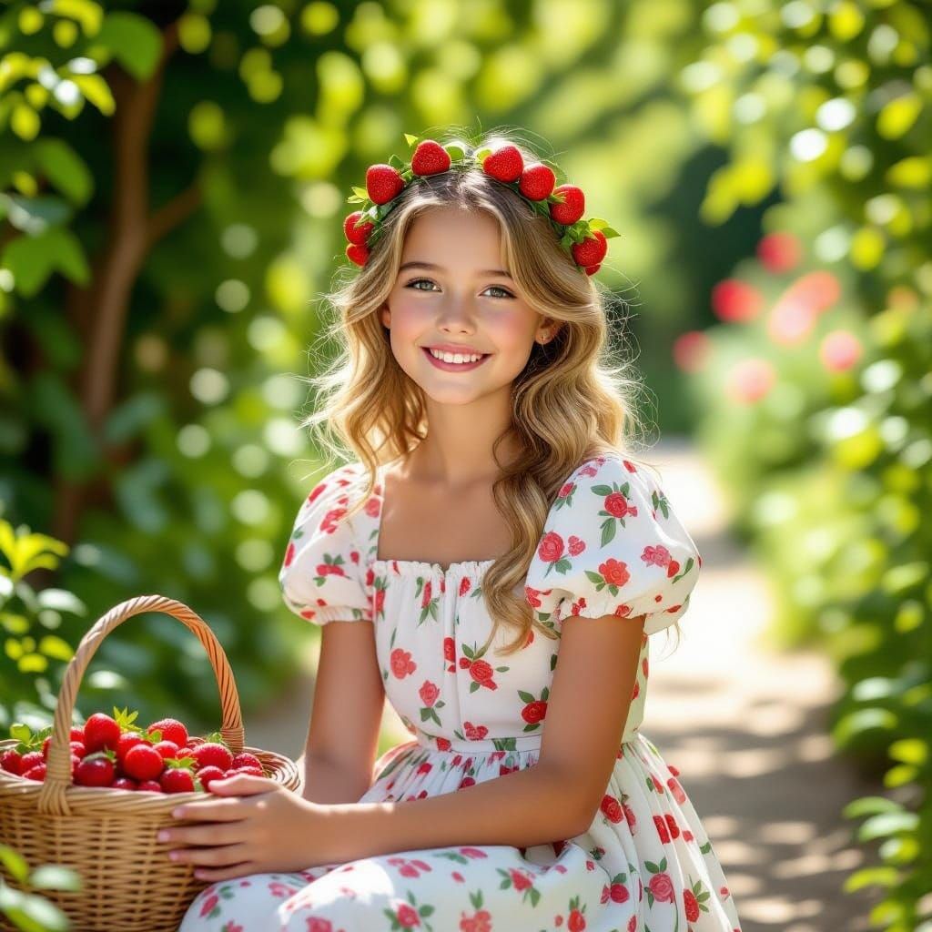 Gentle Girl in a Garden Aisle