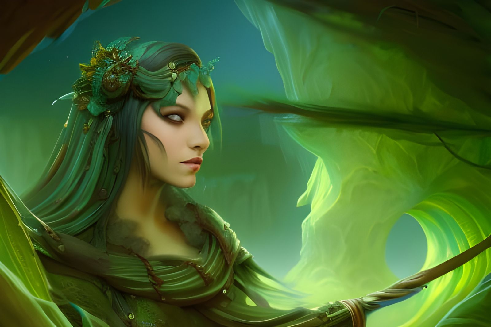 Fantasy Portrait in Deep Color, Trending on Artstation