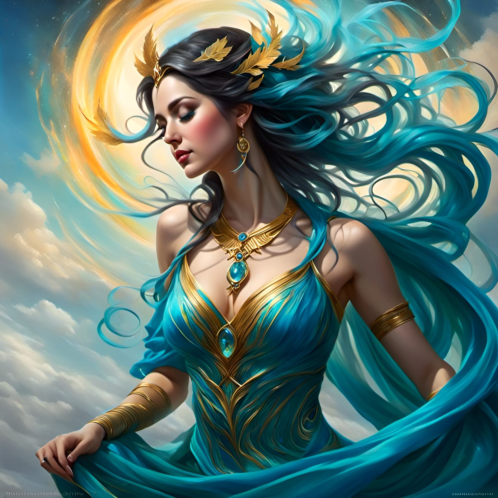 Air Elemental Spirit in Ethereal Digital Art