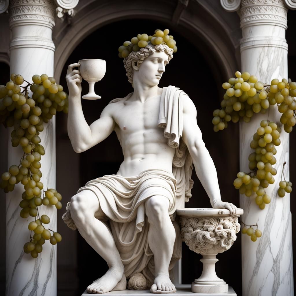 Marble statue of Dionyssos