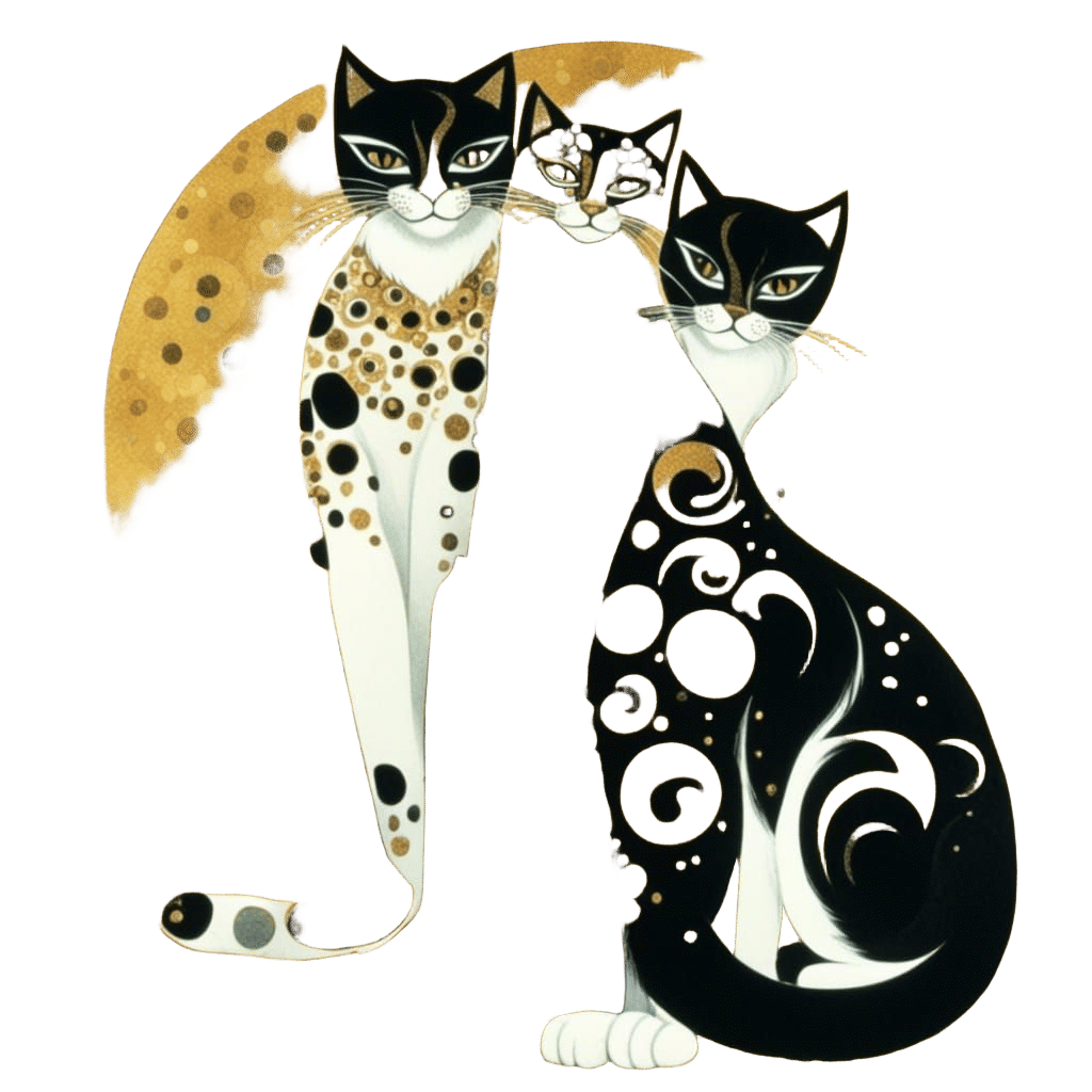 <lora:Feline Folk:1.0> the kiss with male cats,in the style ...