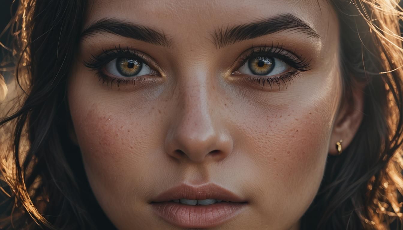 Hyperrealistic Woman Portrait with Dramatic Lighting