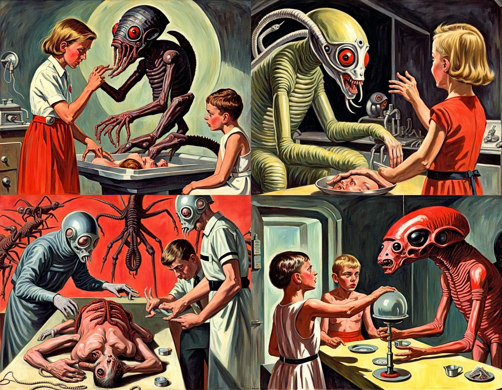 Retro Sci-Fi Horror in 1950s Book Style
