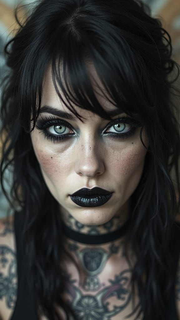 Gothic Rocker Portrait in Gritty Surrealist Style