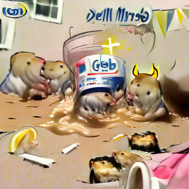 Gerbils Enjoying Condensed Milk: A Whimsical Scene