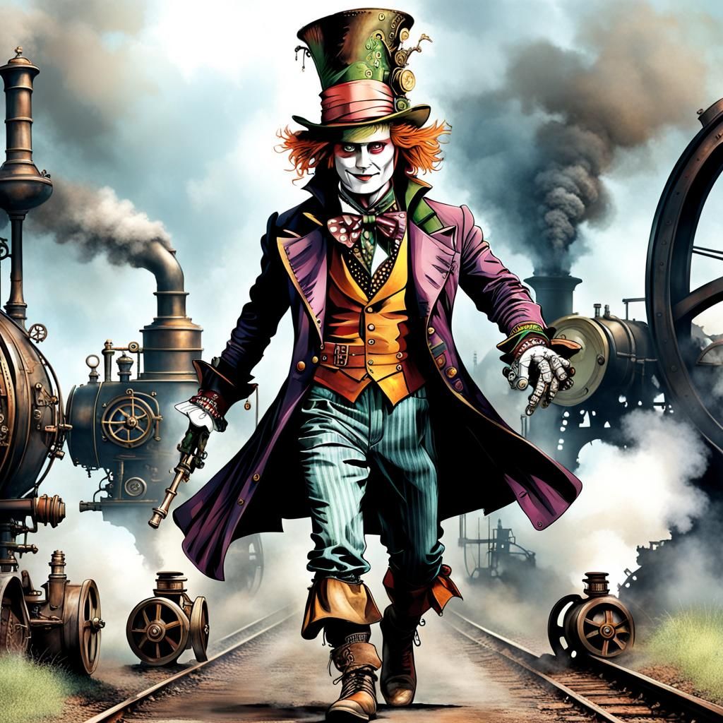 Steampunk Mad Hatter Full Body Portrait