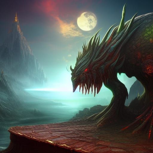 Fantastical Ultimate Life Form in Detailed Matte Painting