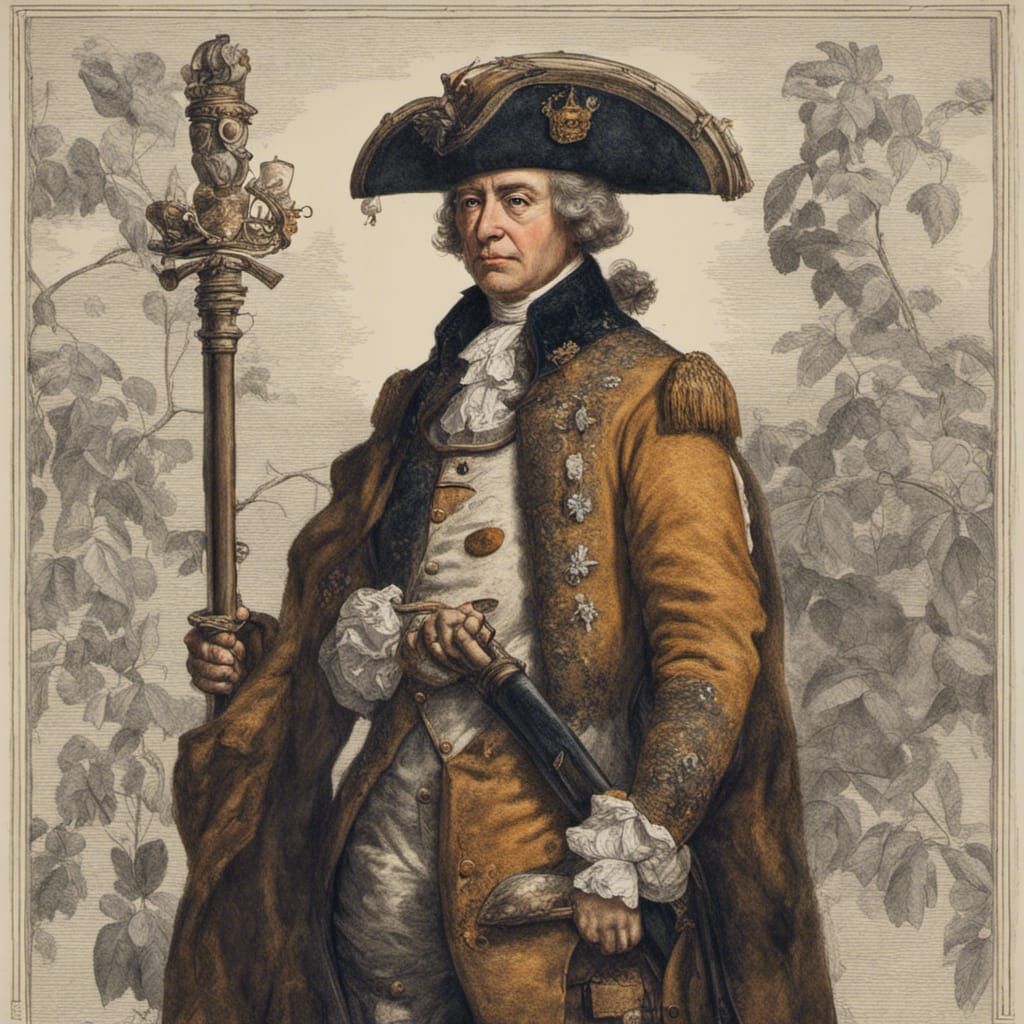 American Monarch in Gunpowder Age, Detailed Portrait