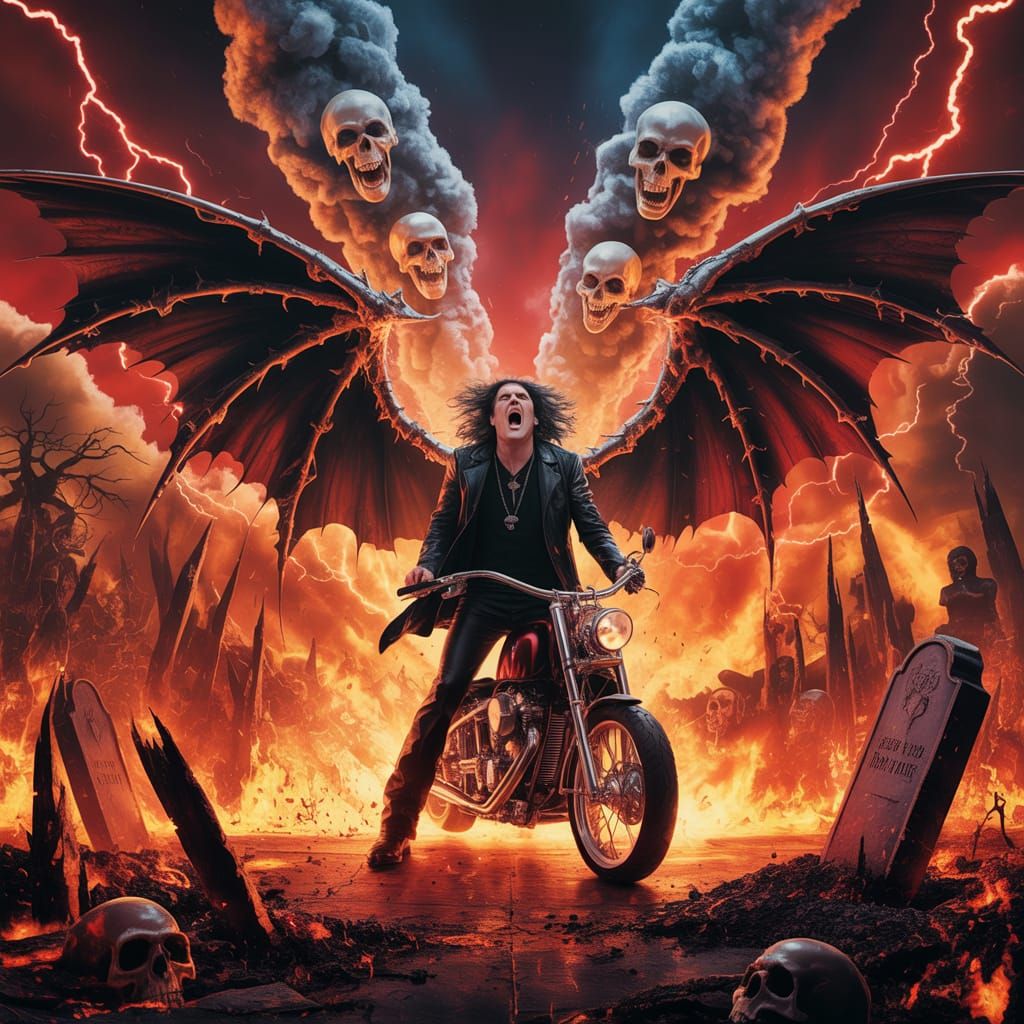 Epic Dark Fantasy Poster: Bat Out of Hell