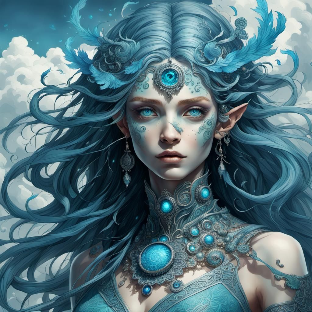 Breathtaking Air Elemental Portrait in Fantasycore Style