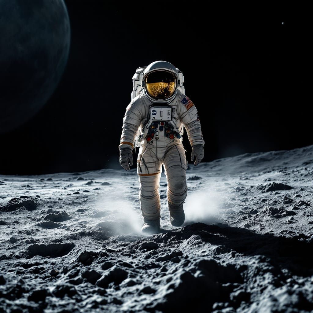 First Steps on the Moon: Astronaut's View