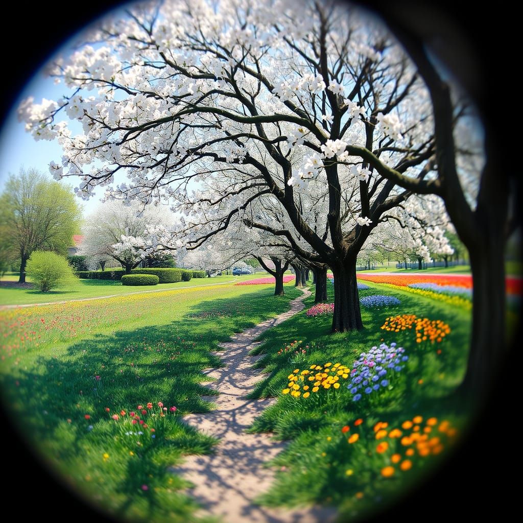 Impressionist Landscape of Vibrant Spring