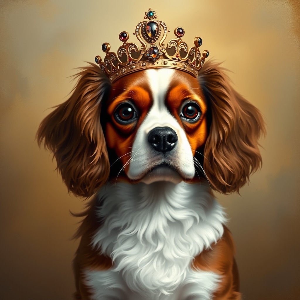 King Charles Cavalier with Crown, Renaissance Style