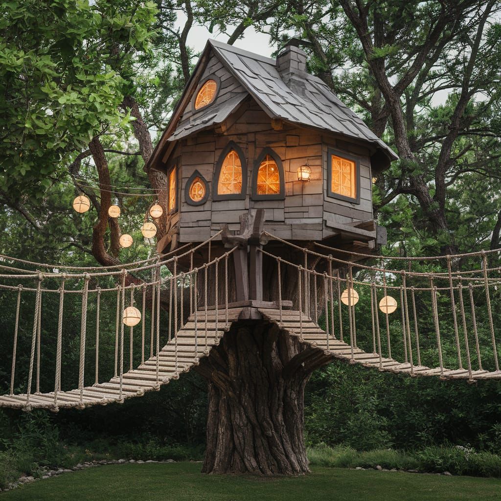 Whimsical Treehouse in Enchanted Forest Style