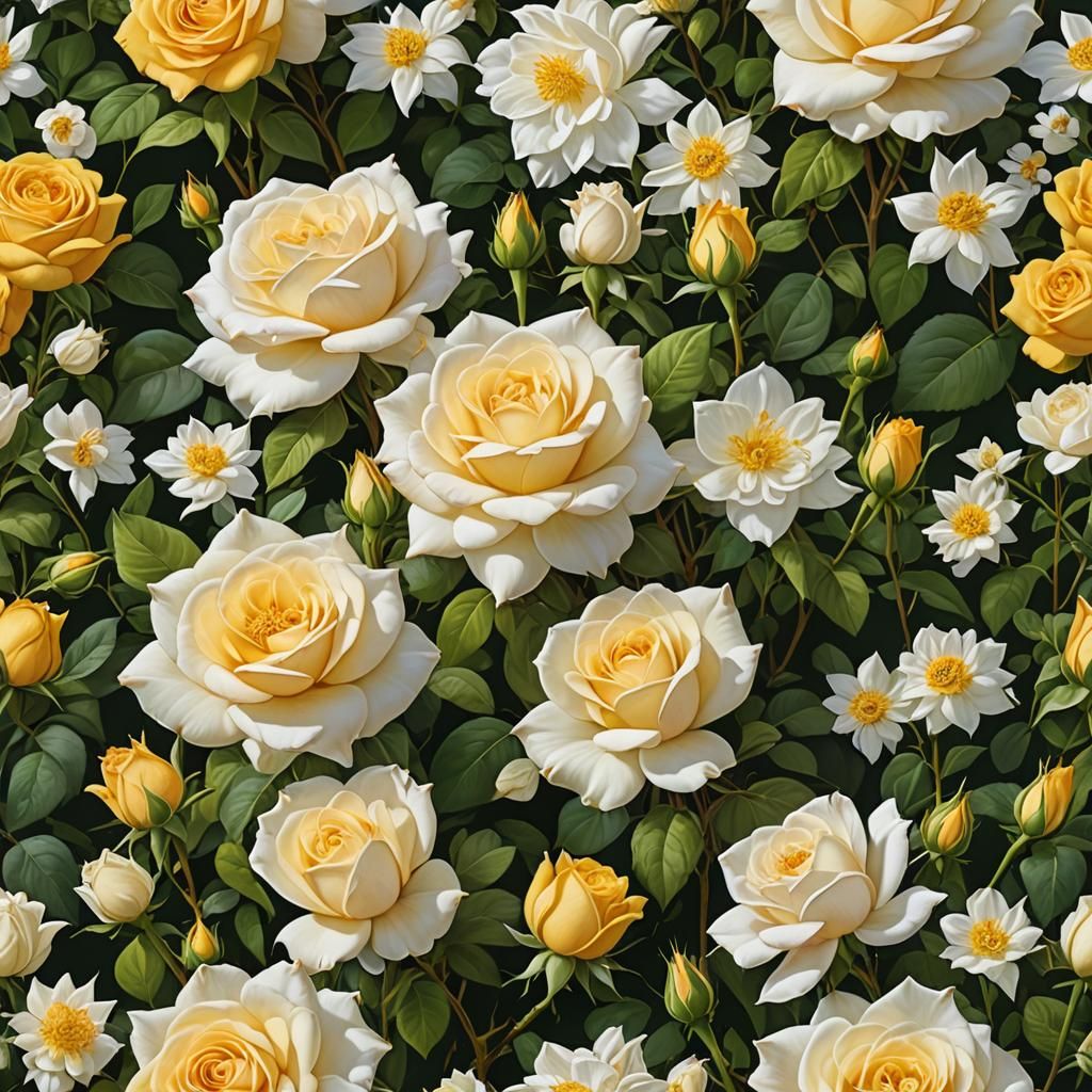 Honeysuckle and Roses: June Birth Flowers in Detailed Matte ...