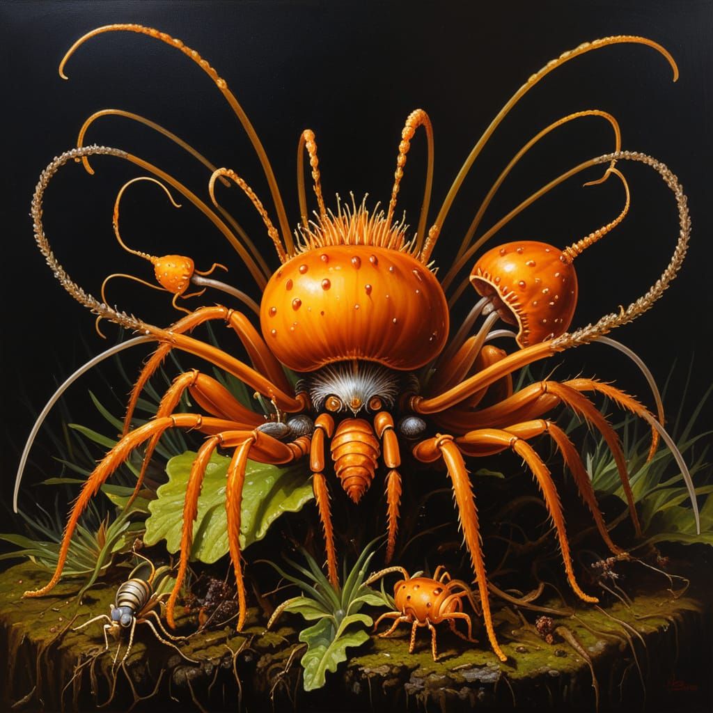Cordyceps Infected Ant Maximalist Painting