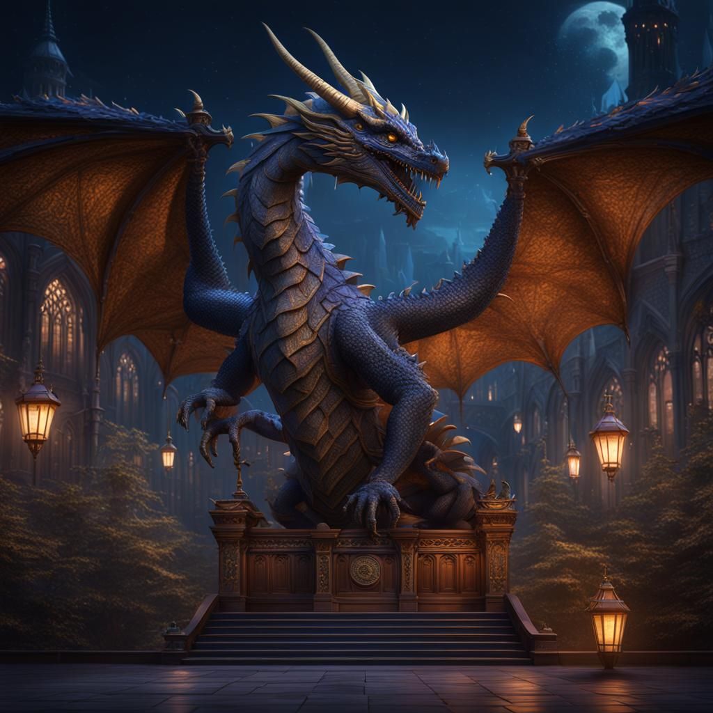 Night Court Lawyer Dragon in Detailed Digital Art