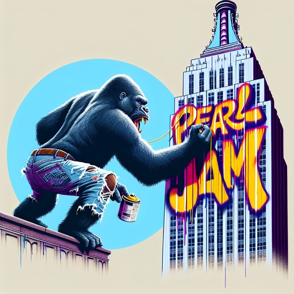 Gorilla Graffiti Artist Paints Skyscraper Mural