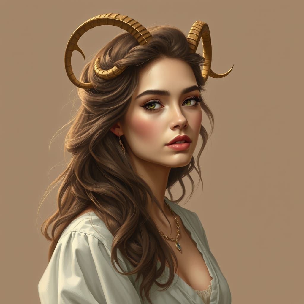 Woman as Capricorn Zodiac Sign Portrait