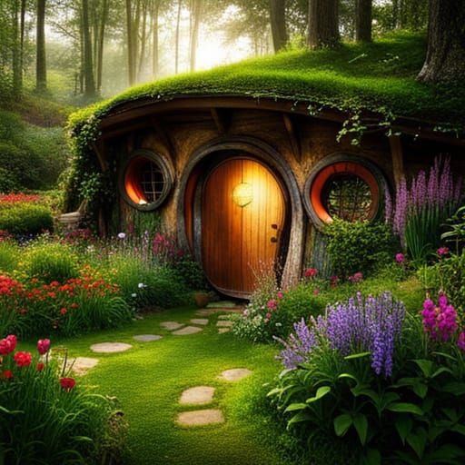 Charming Hobbit House in Green Hillside