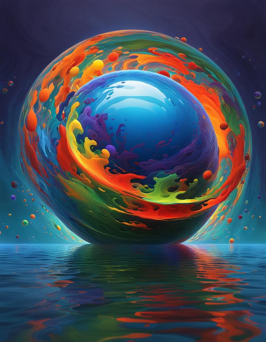 Vibrant Abstract Sphere in Digital Art