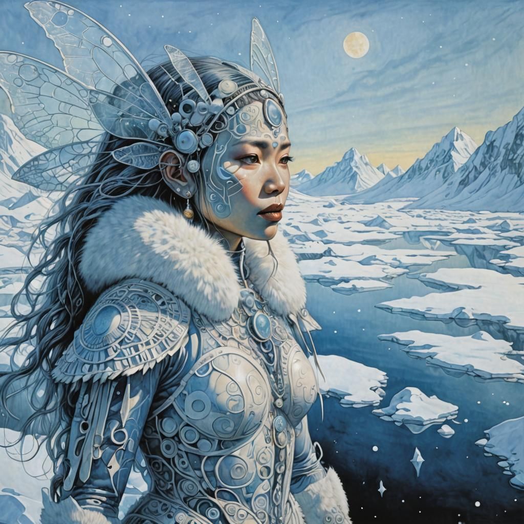 Surreal Inuit Fairy Inspired by Visionary Art