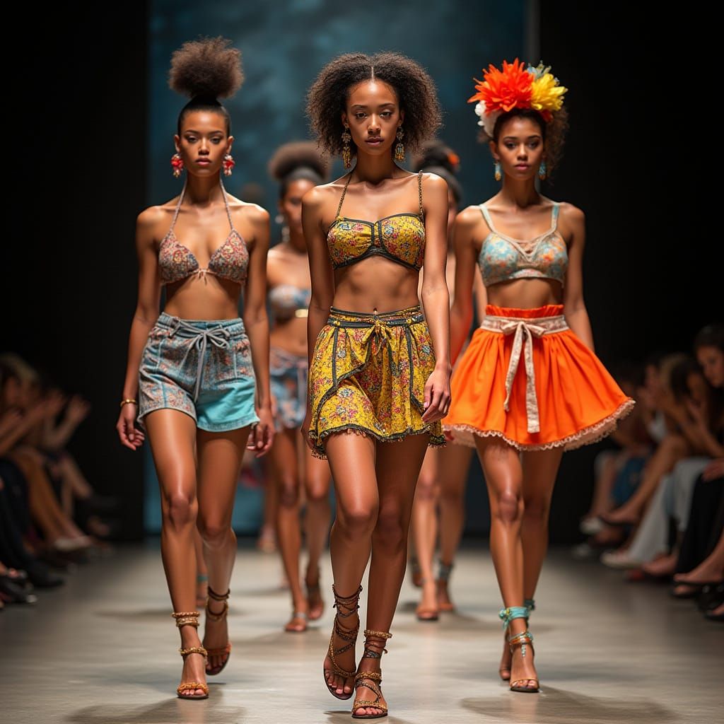 Women's Summer Fashion Show in Afro Cuban Surrealist Style