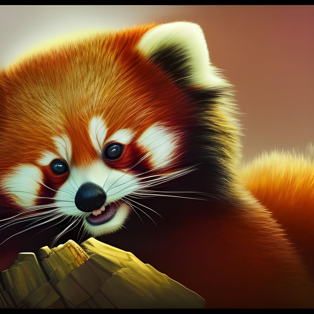 Cute Red Panda in Detailed Matte Painting