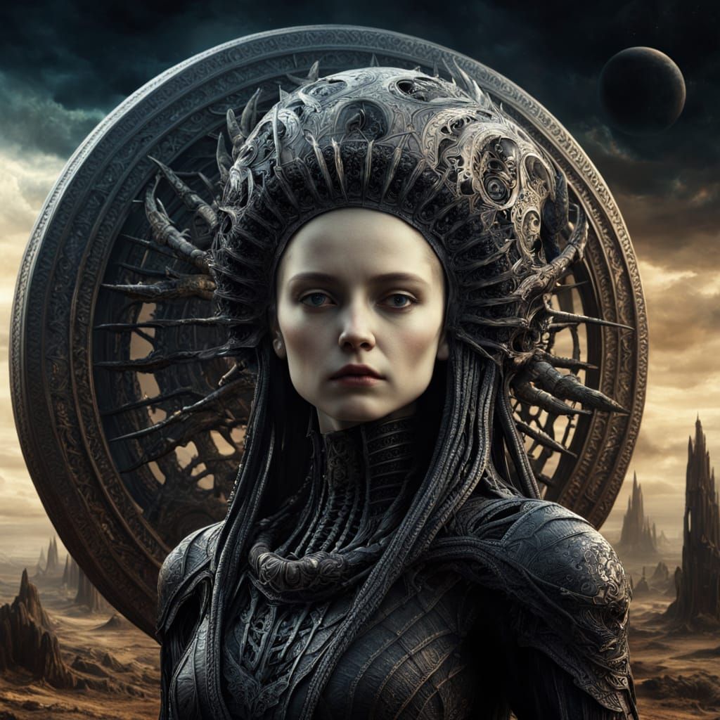 Surreal Galactic Portal With Ouroboros