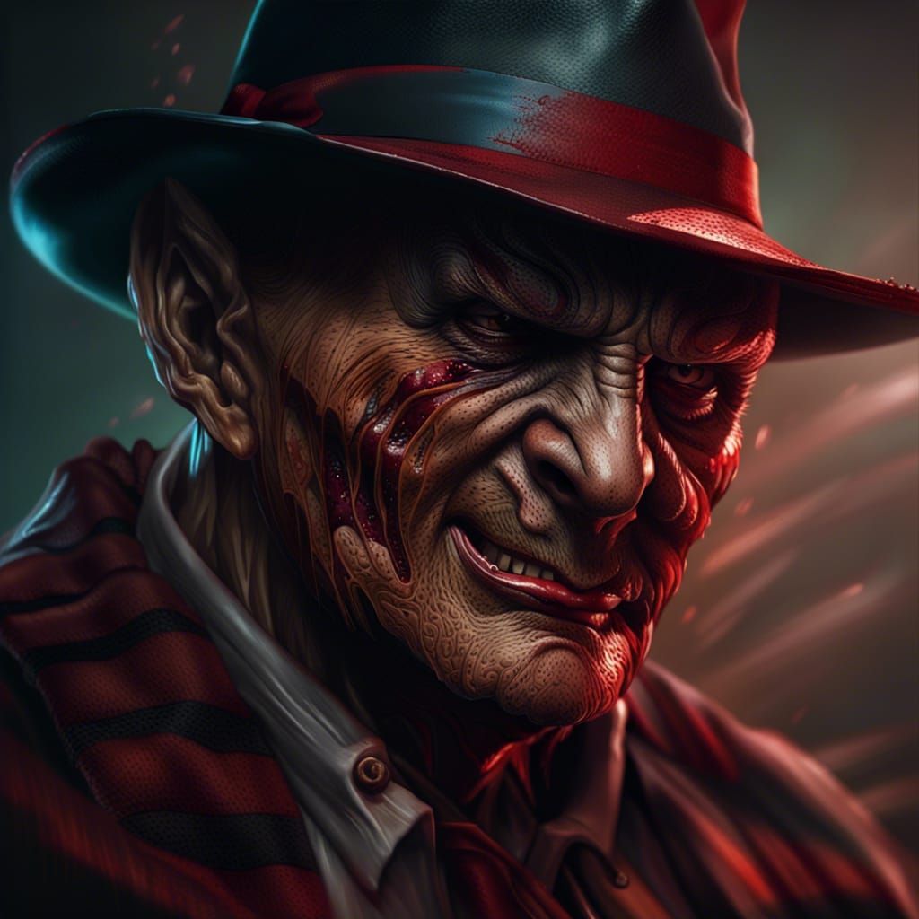 Hyperdetailed Freddy Krueger Portrait in Digital Art Style