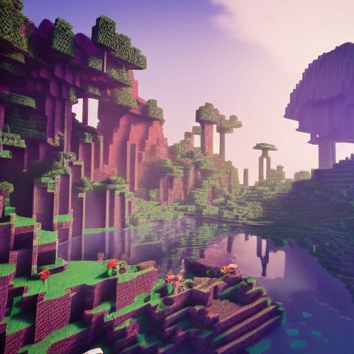 Detailed Minecraft Landscape in Unreal Engine 5