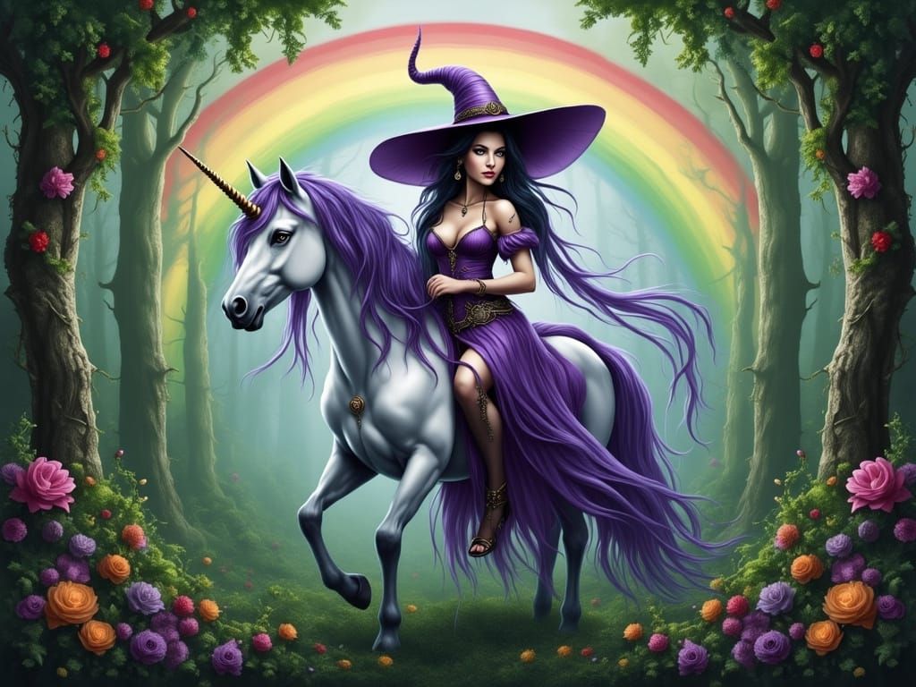 The unicorn and the witch.