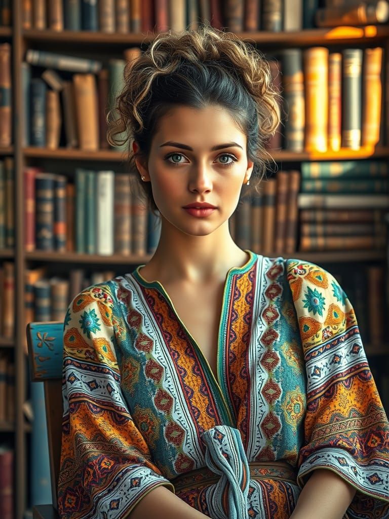 Confident Woman in Vibrant Kaftan