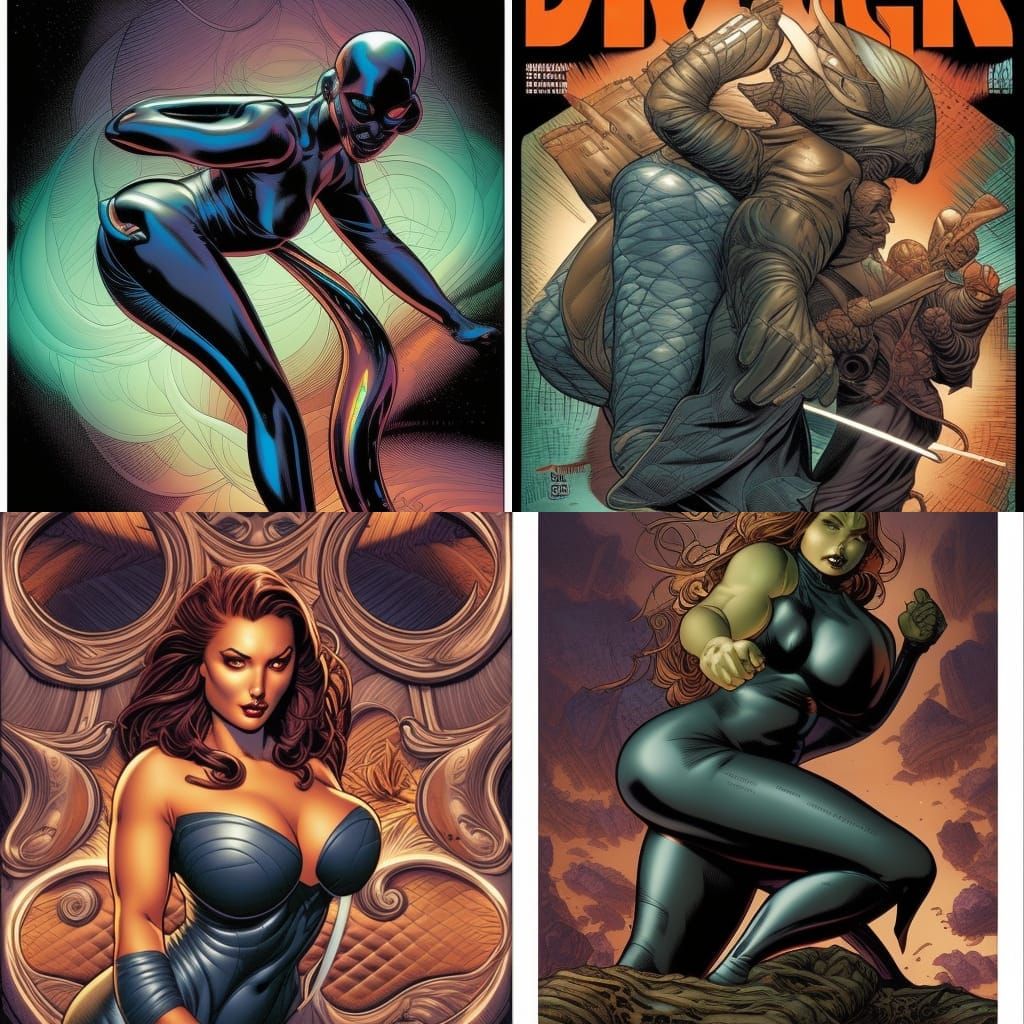 Curvy Figure in Comic Book Style Art