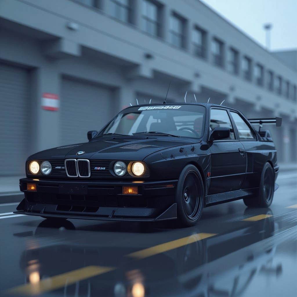 Road Warrior BMW M3-GTR in Hyperrealistic Style