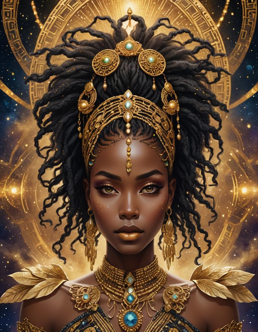 Anime Portrait: Beautiful Woman with Galaxy Background