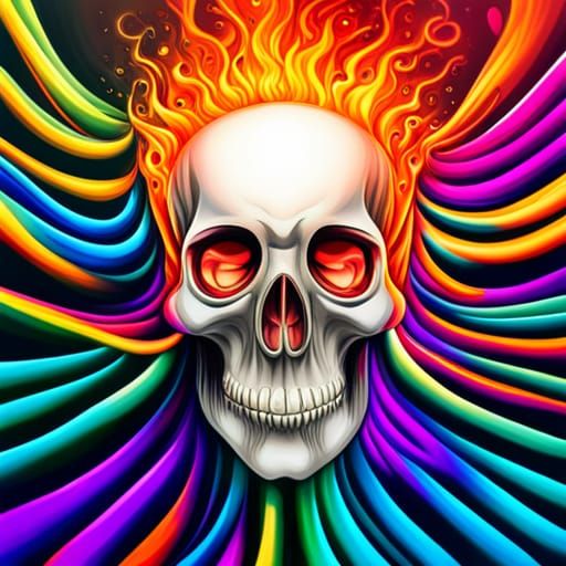 Glowing Skulls Graffiti Art