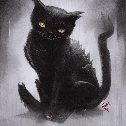 Sinister Cat Artwork in Detailed Style