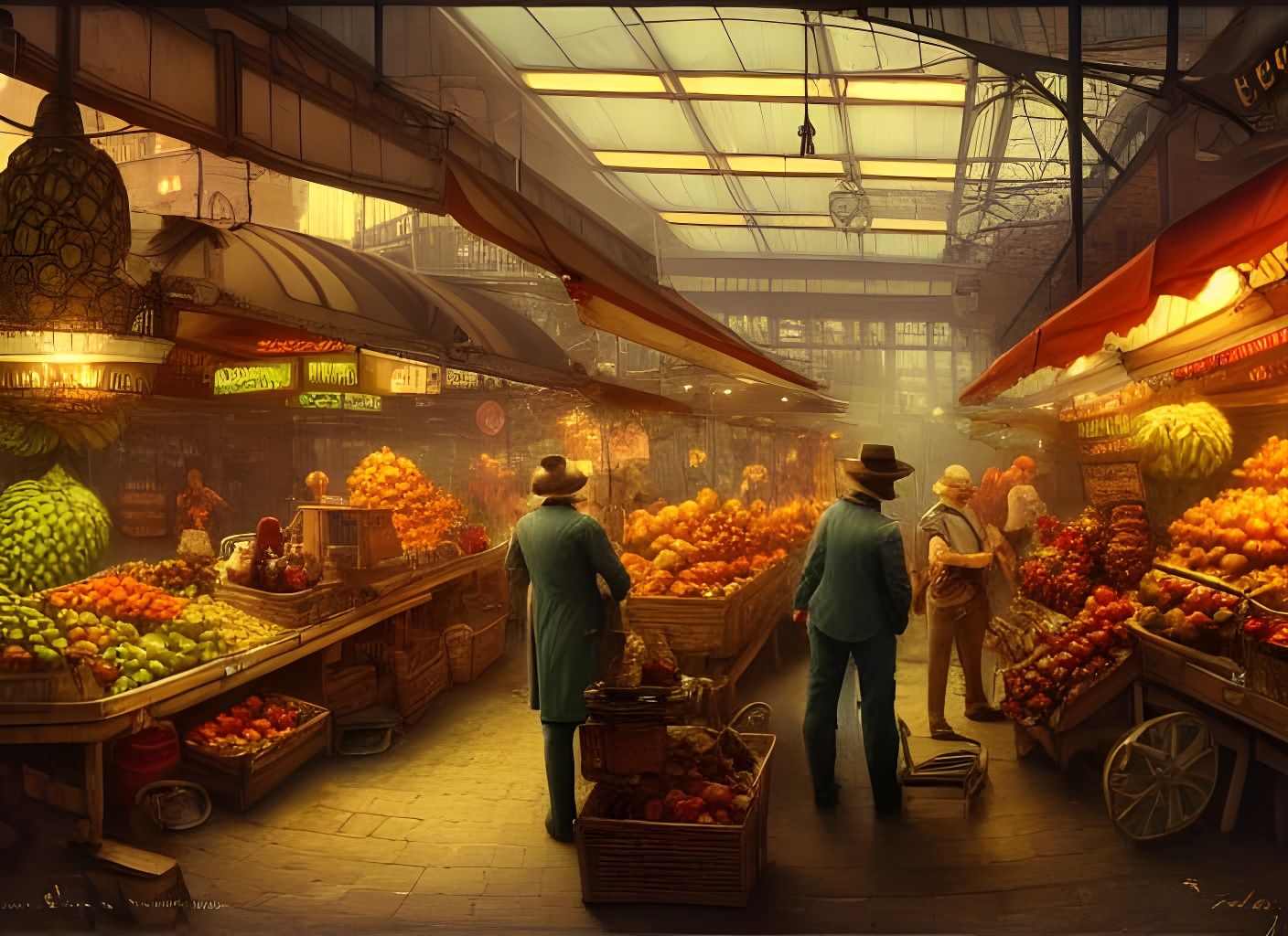 Steampunk Pineapple Market Stall in Greengrocer Shop