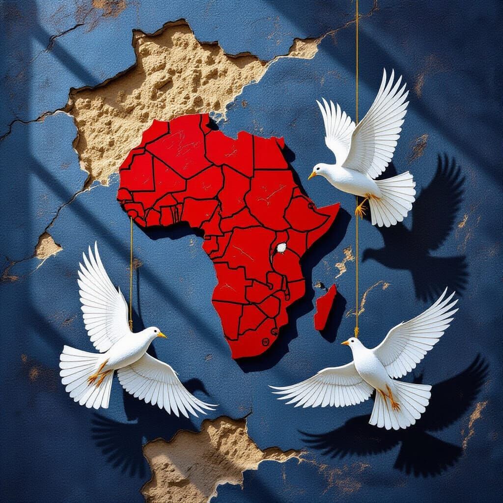 Ascension: Art Nouveau Birds Over Demolished Land