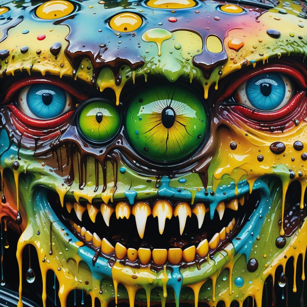 Grotesque Surreal Car in Macro Photography