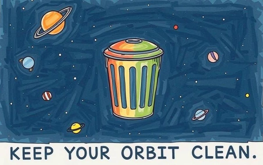 Keep Your Orbit Clean: Space Trash Poster