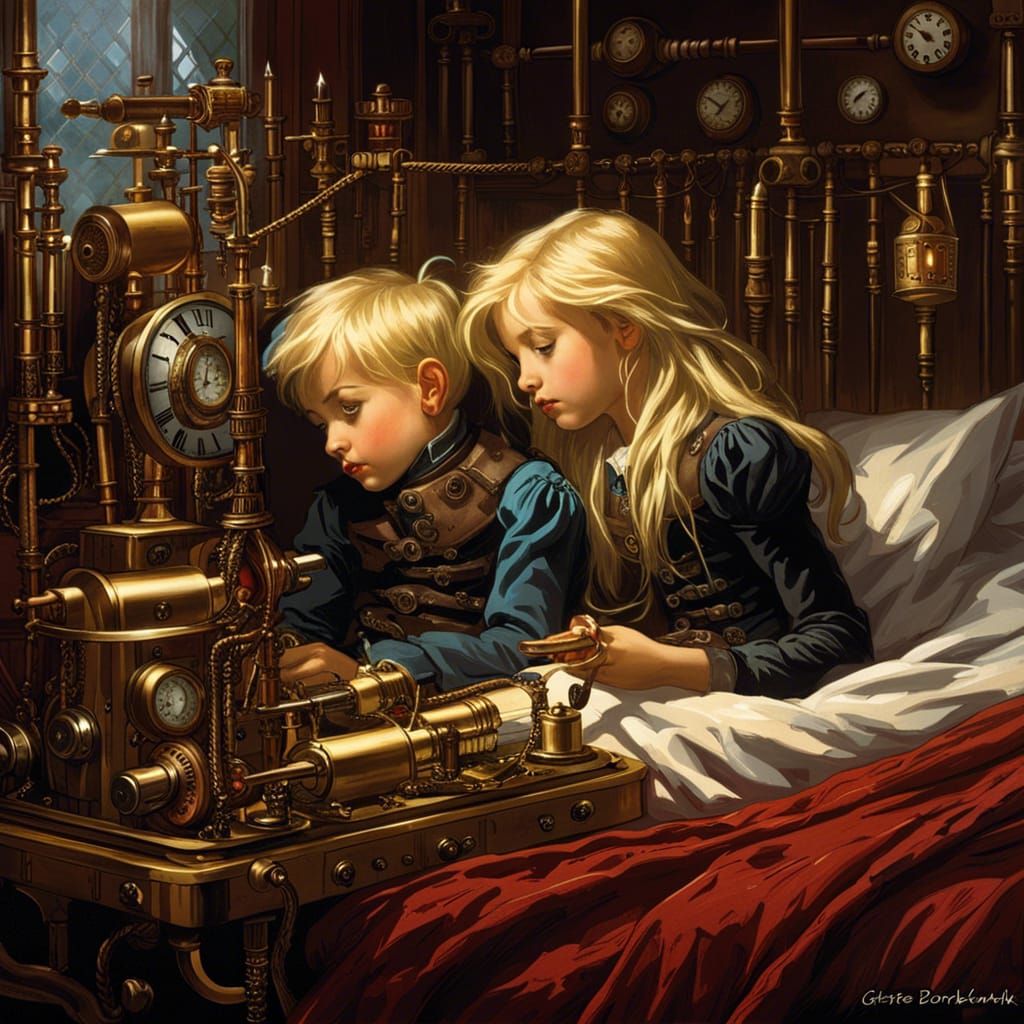 Steampunk Victorian Medical Experiment in Gothic Style