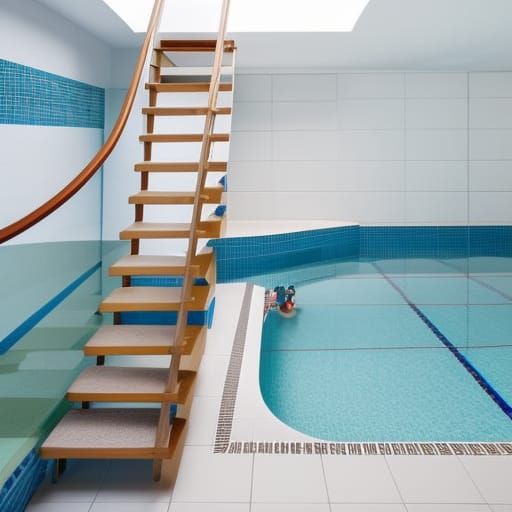 Flooded Spiral Staircase in Cool Colors