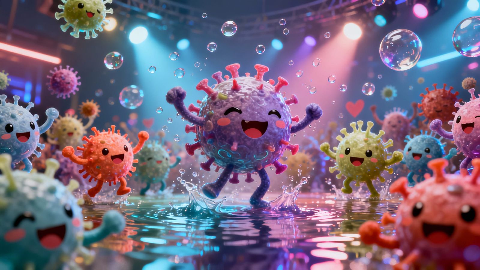 happy microbes partying