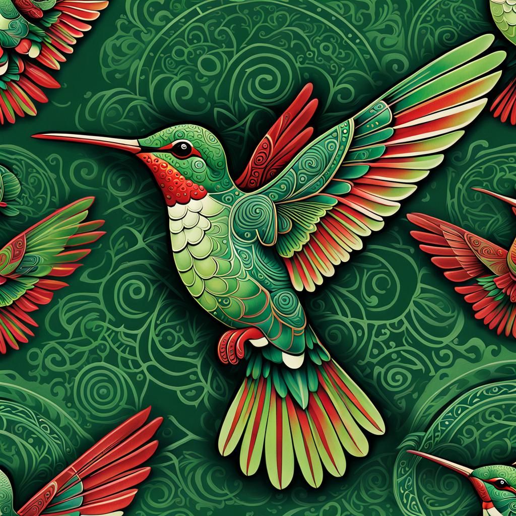 Native American Inspired Hummingbird Art