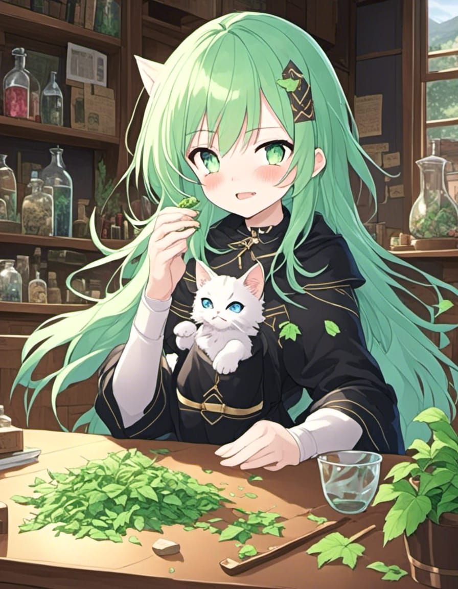 Kitten Wizard in Fantasy Alchemy Lab