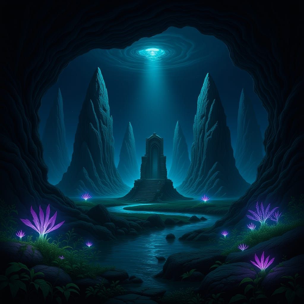 Hidden Earth: Underground World of Bioluminescent Flora & Cr...