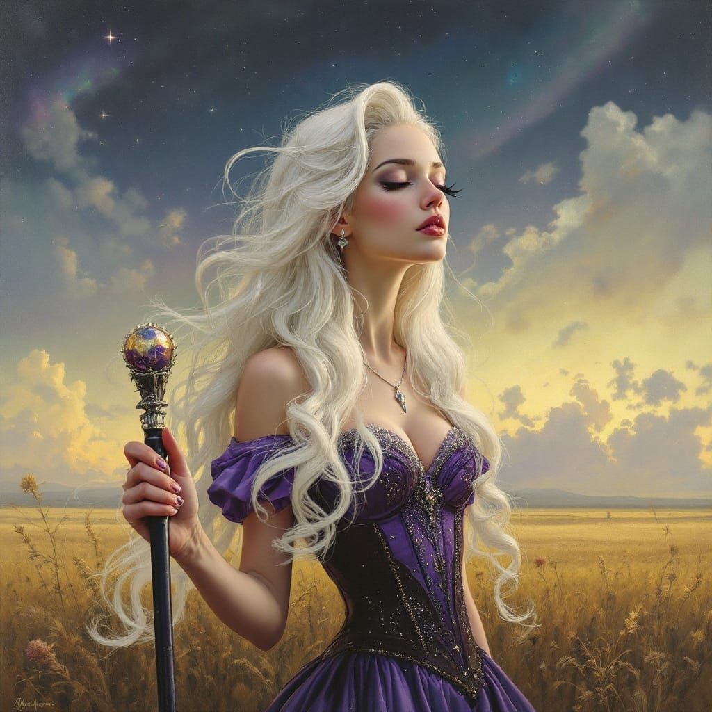 Ethereal Sorceress Captured in Ultra-Realistic Oil Painting ...