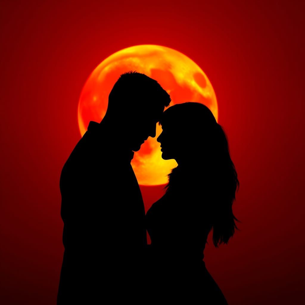 Timeless Couple Amidst Celestial Embrace